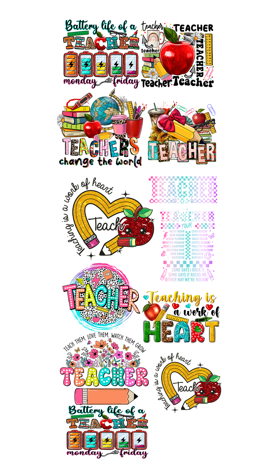 Teacher Appreciation GANG SHEET 22X60