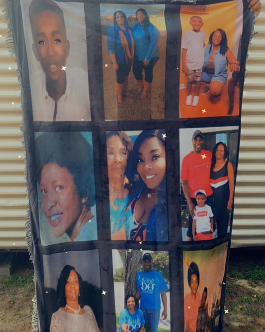 photo blanket with pictures added